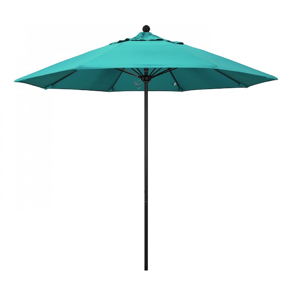 California Umbrella 9' Black Aluminum Market Patio Umbrella, Sunbrella Aruba 194061335260 - main